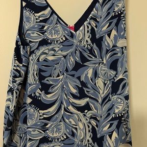 Lilly Pulitzer Florin Sleeveless V-Neck High Tide You’re The Zest